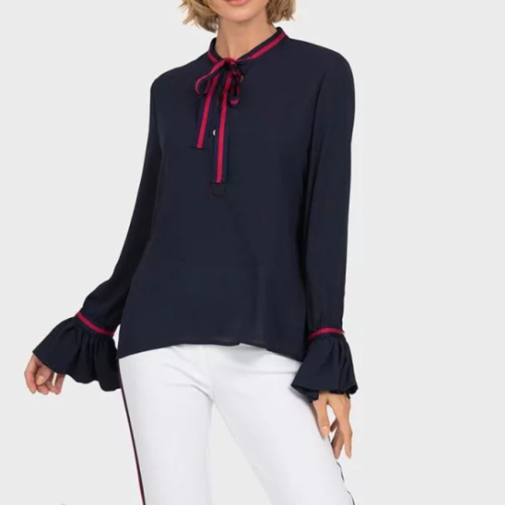 NWOT'sGucci-esq Long sleep ruffle Blouse Erika Giardi